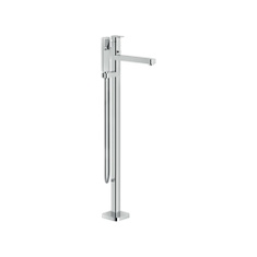 Immagine di Nobili LOOP miscelatore monocomando per vasca, a pavimento, 2 vie, con deviatore, doccetta, supporto doccetta e flessibile 150 cm, finitura cromo LP90180CR