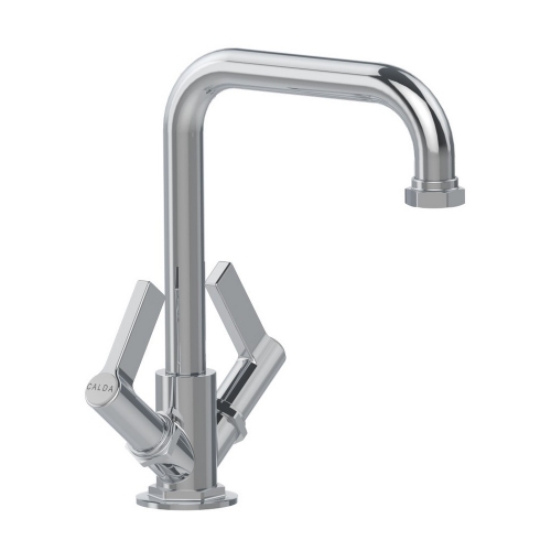 Immagine di Bellosta BRUSIN- rubinetteria lavabo H.27 cm, monoforo, bocca girevole, con scarico, finitura cromo 01-5705/2/BL