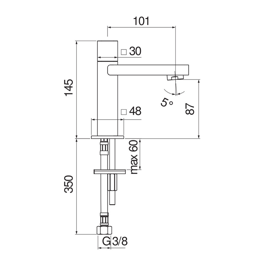 Immagine di Nobili LOOP miscelatore lavabo H.15 cm, monoacqua, senza scarico, finitura cromo LP90236CR