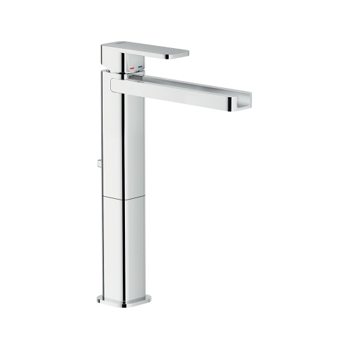 Immagine di Nobili LOOP miscelatore per bacinella H.27 cm con bocca a cascata, con scarico, finitura cromo LPC90128/1CR