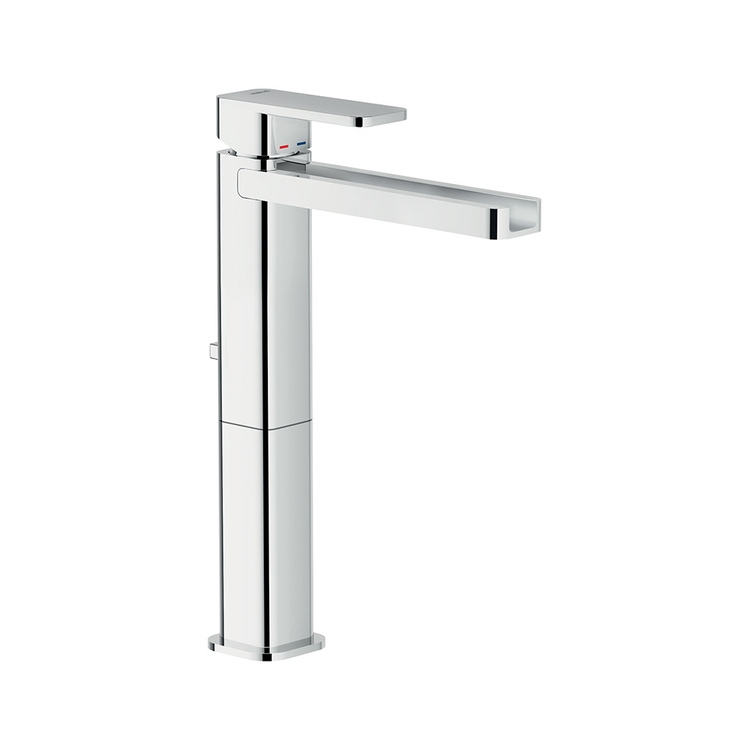 Immagine di Nobili LOOP miscelatore per bacinella H.27 cm con bocca a cascata, con scarico, finitura cromo LPC90128/1CR