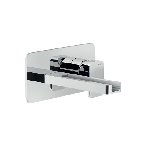 Immagine di Nobili LOOP miscelatore monocomando P.15 cm per lavabo, a parete, bocca a cascata, senza scarico, finitura cromo LPC90198CR