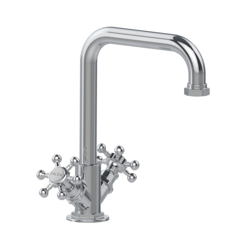 Immagine di Bellosta BRUSIN+ rubinetteria lavabo H.27 cm, monoforo, bocca girevole, senza scarico, finitura cromo 01-5705/2/B/S