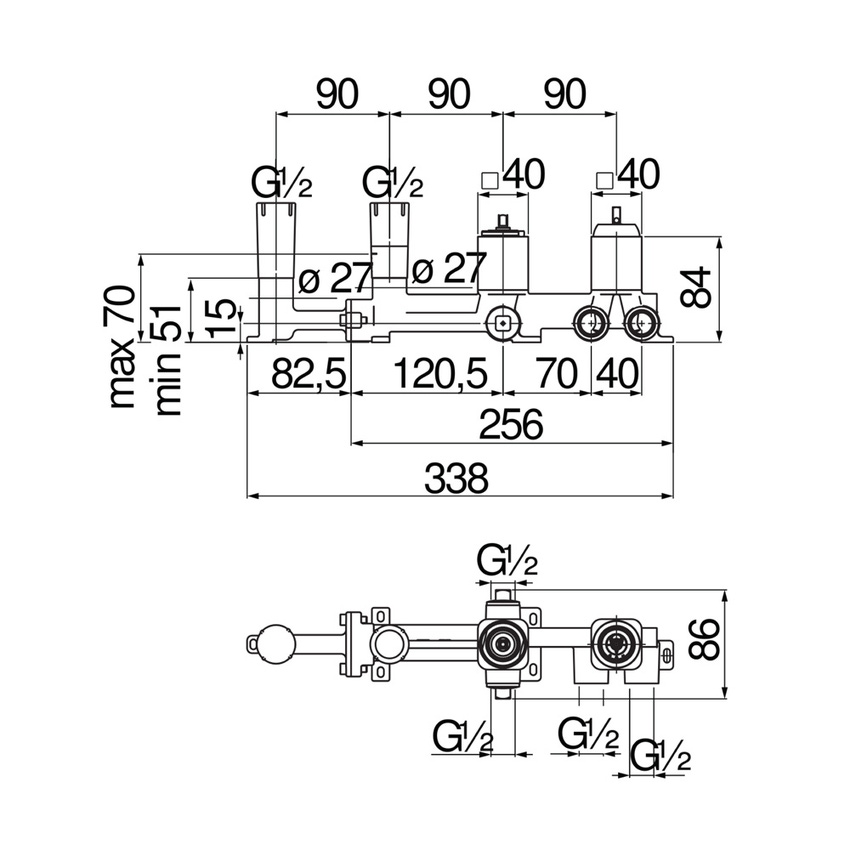 Immagine di Nobili Corpo incasso per miselatore vasca ad incasso WE81201/LPCR