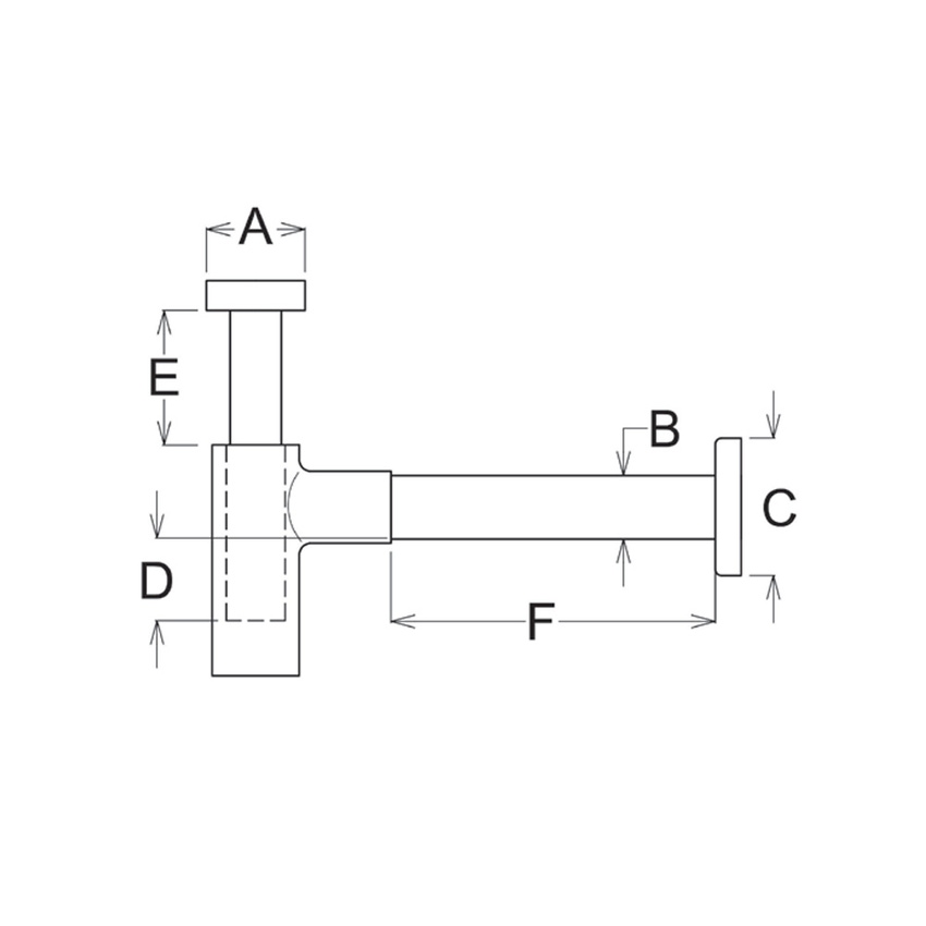 Immagine di Ghidini MELANIA sifone per lavabo 1 1/4", tubo ø 32 innesto rapido con 2 OR, finitura cromo 489114