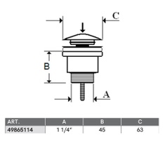 Immagine di Ghidini GOLF "IN&OUT" piletta simplex per lavabo o bidet, 1 1/4”, finitura cromo 49865114