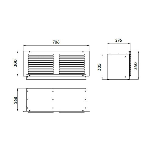 Immagine di Irsap Plenum superiore con griglia frontale per unità IRSAIR B 150 AREGRI01500