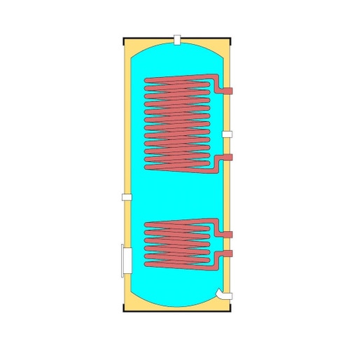 Immagine di ACV TSA 2HP 350 Bollitore vetrificato a doppio serpentino maggiorato capacità 350 litri (per pompe di calore) 074990