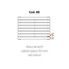 Immagine di Irsap allacciamenti saldati passo 50 mm lato basso, orientazione del radiatore orizzontale Cod.88H