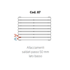 Immagine di Irsap allacciamenti saldati passo 50 mm lato basso, orientazione del radiatore orizzontale Cod.87H