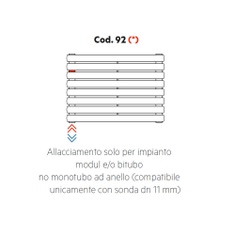 Immagine di Irsap allacciamento solo per impianto modul e/o bitubo, no monotubo ad anello ( compatibile unicamente con sonda dn 11 mm), orientazione del radiatore orizzontale Cod.92H