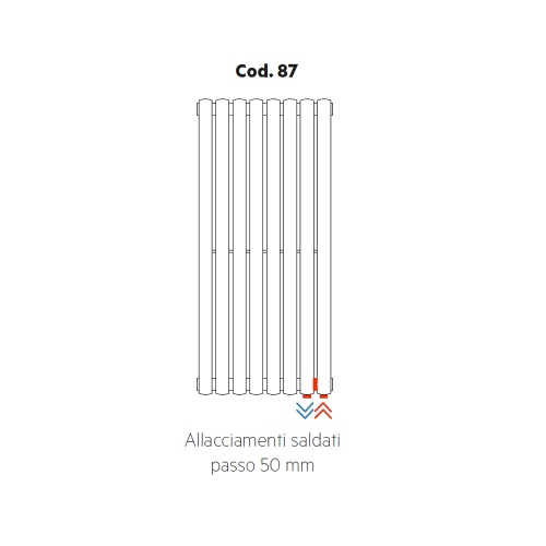 Immagine di Irsap allacciamenti saldati passo 50 mm, orientazione del radiatore verticale Cod.87A