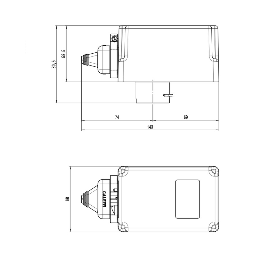 Immagine di Caleffi Servocomando per valvole di zona a sfera serie 6470, 6480 e 648, con microinterruttore, portata contatti 230 V 646002