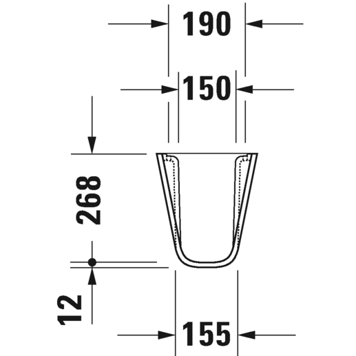 Immagine di Duravit D-CODE semicolonna per lavabo, parte frontale arrotondata, colore bianco 0857180000