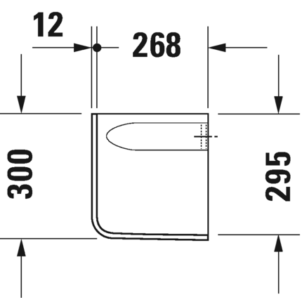 Immagine di Duravit D-CODE semicolonna per lavabo, parte frontale arrotondata, colore bianco 0857180000