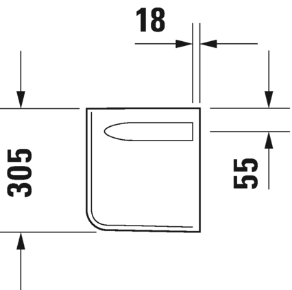 Immagine di Duravit D-CODE semicolonna per lavabo, parte frontale arrotondata, colore bianco 0857180000