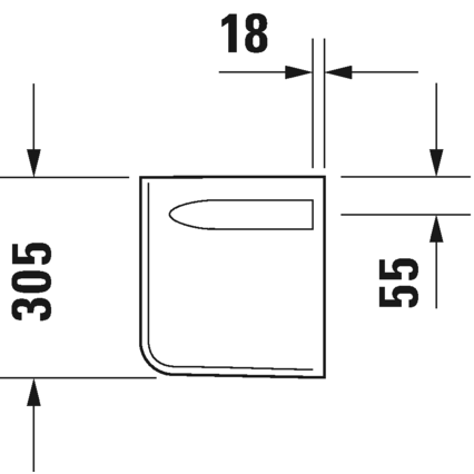 Immagine di Duravit D-CODE semicolonna per lavabo, parte frontale arrotondata, colore bianco 0857180000