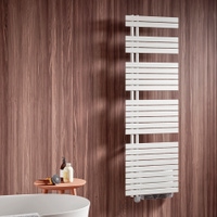 Immagine di Irsap SOUL AIR ELETTRICO scaldasalviette, 19 tubi, 4 intervalli, H.147,8 L.55 P.11cm, attacco sinistro, con resistenza booster da 1000 Watt, colore bianco finitura lucido SML055Z01IR01NNN01