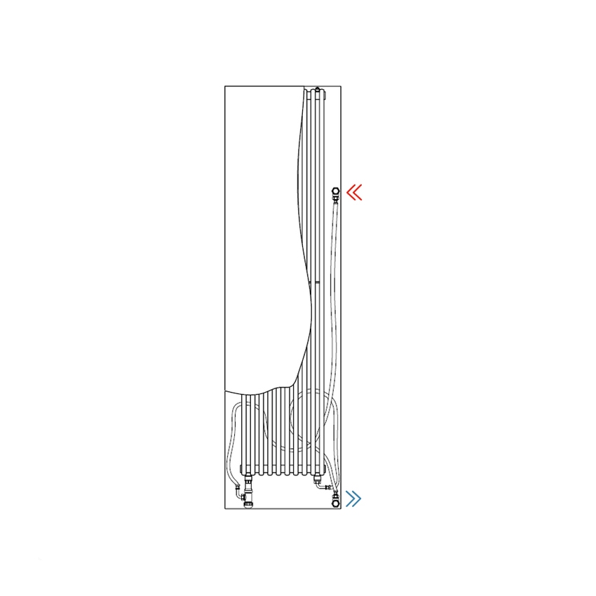Immagine di Irsap RELAX RENOVA radiatore H.216,3 L.59,2 P.6,35 cm, attacco laterale con interasse da 601 a 800 mm, colore bianco finitura lucido RENC059B01IRL2AN01