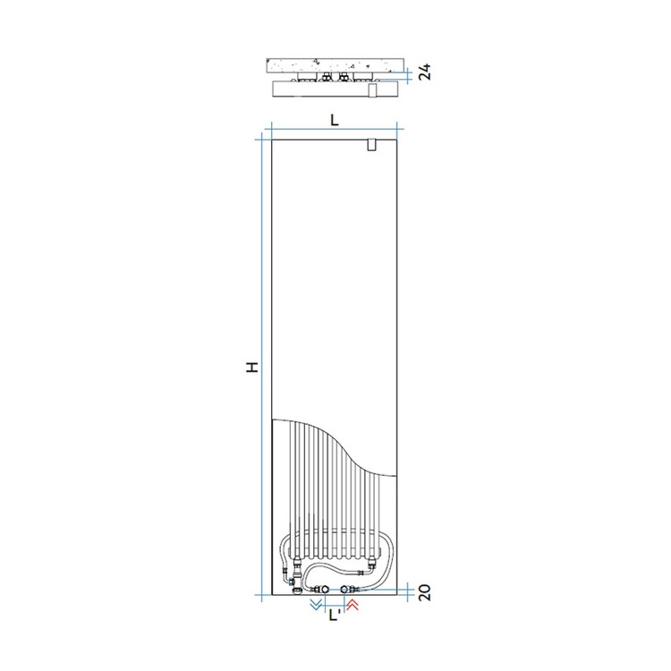 Irsap RELAX RENOVA radiatore H.216,3 L.59,2 P.6,35 cm, attacco basso con interasse laterale da 201 a 320 mm, colore bianco finitura lucido RENC059B01IRS2AN
