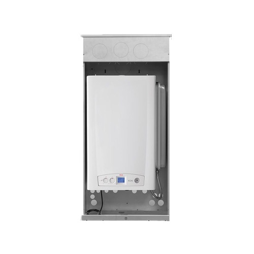 Immagine di Unical HYBREER 3 KON INC 24 HP 90 sistema ibrido per riscaldamento/raffrescamento e ACS, completo di caldaia murale  a condensazione da includere nel box per incasso e pompa di calore aria-acqua 00377290