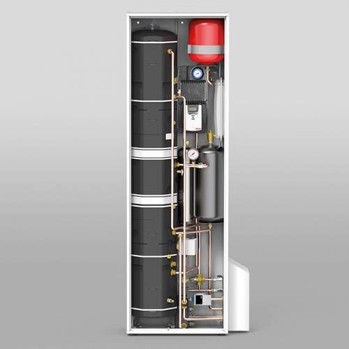 Immagine di Unical HYBREER SLIMs KON 35 HP 70 sistema ibrido per riscaldamento/raffrescamento e A.C.S, collegabile direttamente a pannelli solari (versione preassemblata) 00377058d1