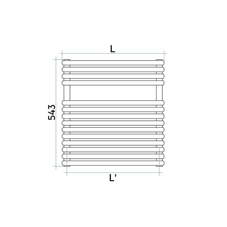 Immagine di Irsap RIGO scaldasalviette, 14 tubi, 1 intervallo, H.54,3 L.122 P.5 cm, colore bianco perla finitura ruvido RIP122B16IR01NNN01