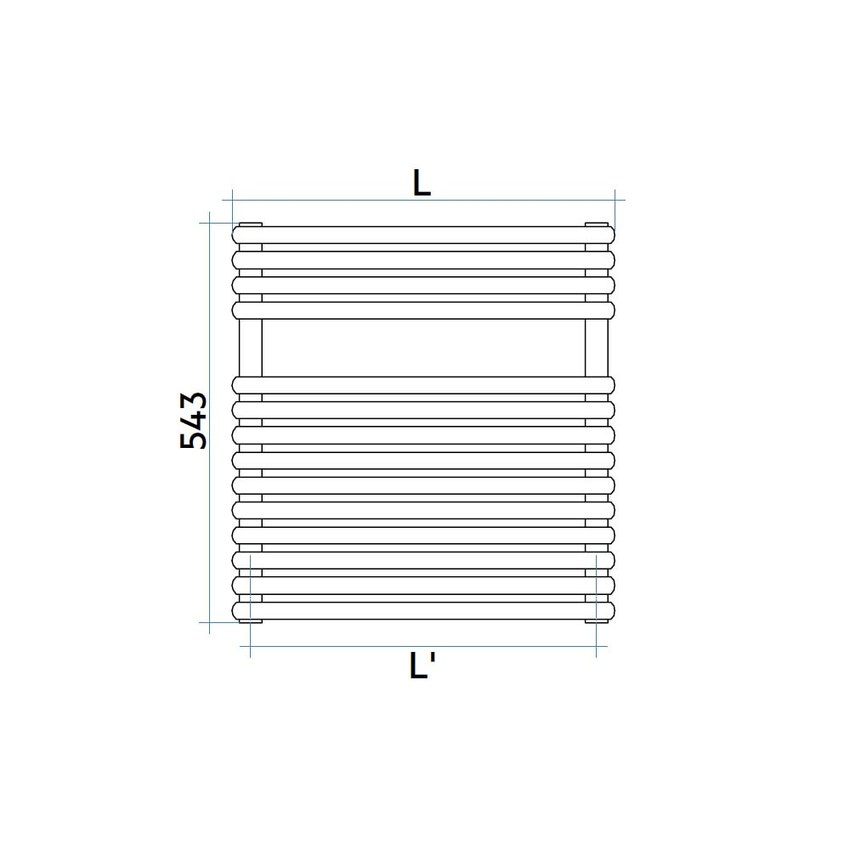 Immagine di Irsap RIGO scaldasalviette, 14 tubi, 1 intervallo, H.54,3 L.122 P.5 cm, colore bianco perla finitura ruvido RIP122B16IR01NNN01