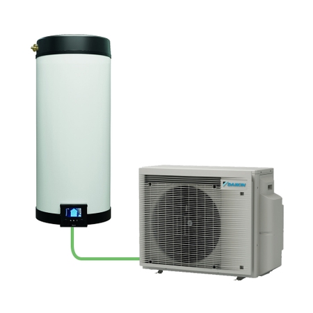 Immagine di Daikin MULTI+ sistema per raffrescamento, riscaldamento a acqua calda sanitaria, serbatoio acqua da 90 L | unità esterna 5.2 kW unità interne EKHWET90BV3+4MWXM52A