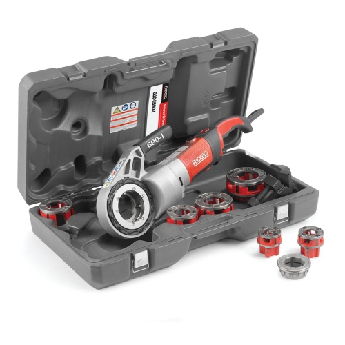 Immagine di Ridgid 690-I, Filettatrice elettrica portatile con staffa di supporto, cassetta di trasporto e testa portapettini (1/2" - 2") 44933