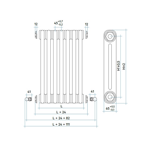 Immagine di Irsap TESI 2 radiatore 15 elementi L.67,5 H.75 P.6,5 cm, colore deep blue finitura lucido RT20750152FIR02N