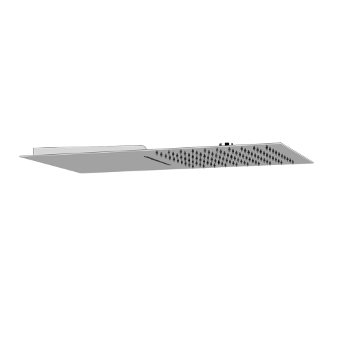 Immagine di Gessi TREMILLIMETRI Sistema doccia QUADRO 300 multifunzione PIOGGIA/CASCATA per fissaggio a parete da abbinare a comando remoto due uscite (non incluso), finitura steel brushed 33083#239