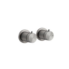 Immagine di Gessi 316 SHOWER miscelatore termostatico per doccia, a parete, 2 vie, senza corpo incasso, finitura steel brushed 54234#239