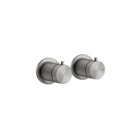 Immagine di Gessi 316 miscelatore termostatico per doccia, a parete, 2 vie, senza corpo incasso, finitura steel brushed 54234#239