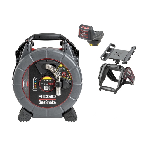 Immagine di Ridgid SeeSnake® MicroReel APX con tecnologia TruSense, sistema di videoispezione, dispositivo di controllo Wi-Fi CSx VIA, batteria da 18 V e caricabatterie 75853
