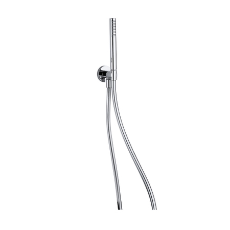 Immagine di Bellosta SHOWER supporto doccia completo con presa acqua, doccetta monogetto cilindrica e flessibile 150 cm, finitura cromo 01-4403/1/A