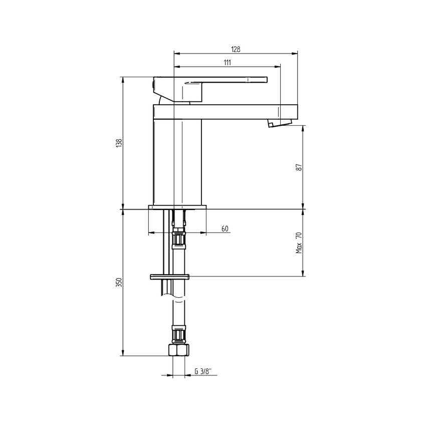 Immagine di Bellosta SOGNO miscelatore lavabo H.14 cm, monoforo, senza scarico, finitura cromo 01-7005/S