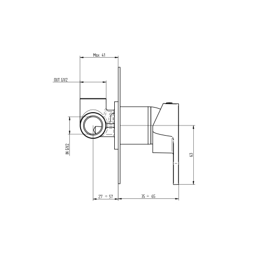 Immagine di Bellosta SOGNO miscelatore doccia ad incasso, senza corpo incasso, finitura cromo 01-7021/E