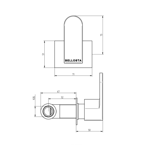 Immagine di Bellosta SOGNO rubinetto d'arresto, senza corpo incasso, finitura cromo 01-7008/E