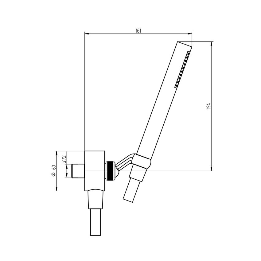 Immagine di Bellosta SOGNO supporto doccia duplex completo, con presa acqua, doccetta e flessibile 150 cm, finitura cromo 01-4403/1