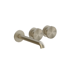 Immagine di Gessi ORIGINI miscelatore lavabo 3 fori, a parete, senza corpo incasso, finitura finox brushed nickel 66090#149