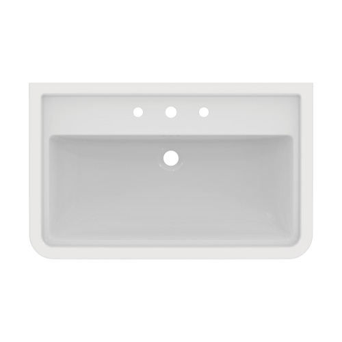 Immagine di Ideal Standard CALLA lavabo top L.87 cm, 3 fori per rubinetteria, con troppopieno, colore bianco finitura lucido E368901