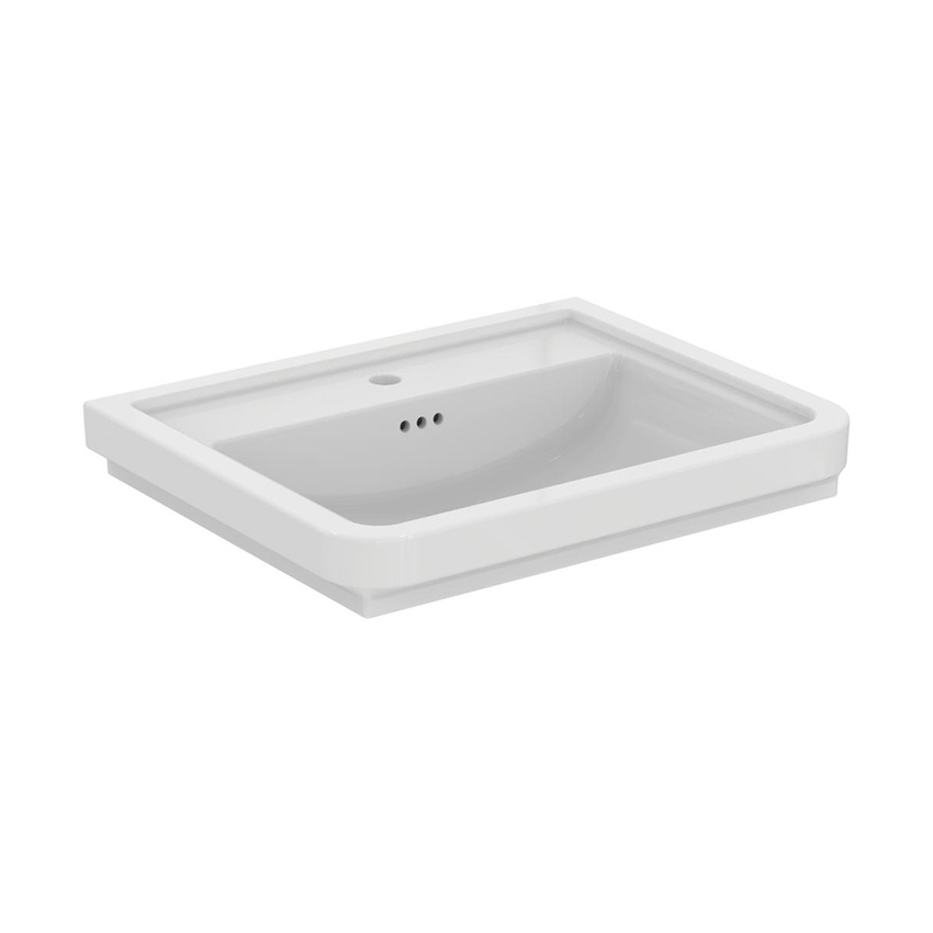 Immagine di Ideal Standard CALLA lavabo top L.67 cm, monoforo, con troppopieno, colore bianco finitura lucido E223801