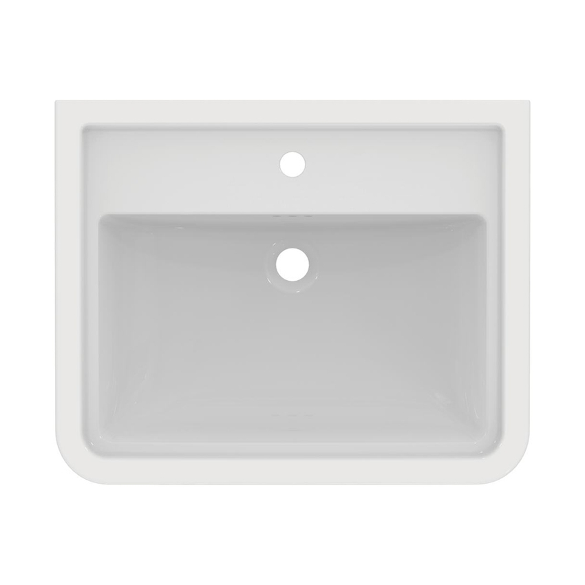 Immagine di Ideal Standard CALLA lavabo top L.67 cm, monoforo, con troppopieno, colore bianco finitura lucido E368401
