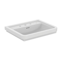 Immagine di Ideal Standard CALLA lavabo top L.67 cm, 3 fori per rubinetteria, con troppopieno, colore bianco finitura lucido E368601