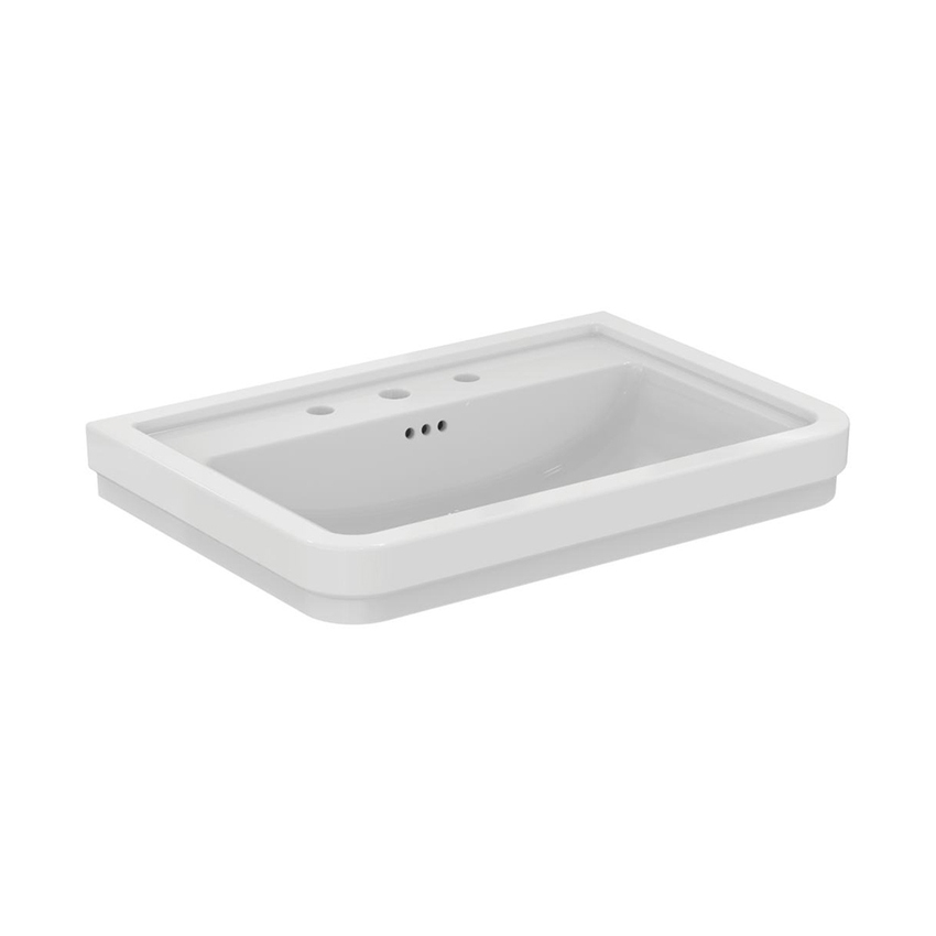 Immagine di Ideal Standard CALLA lavabo L.72 cm, 3 fori rubinetteria, con troppopieno, colore bianco finitura lucido E222301