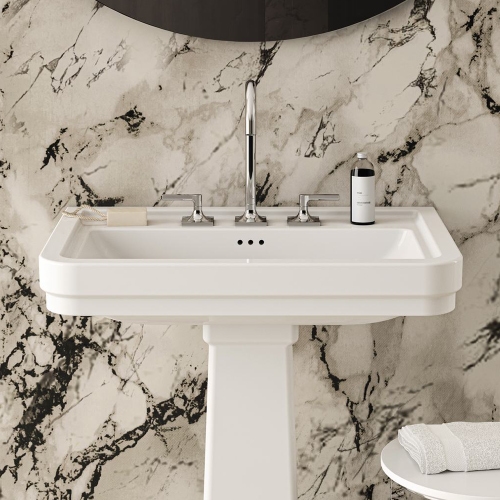 Immagine di Ideal Standard CALLA lavabo L.72 cm, 3 fori rubinetteria, con troppopieno, colore bianco finitura lucido E222301