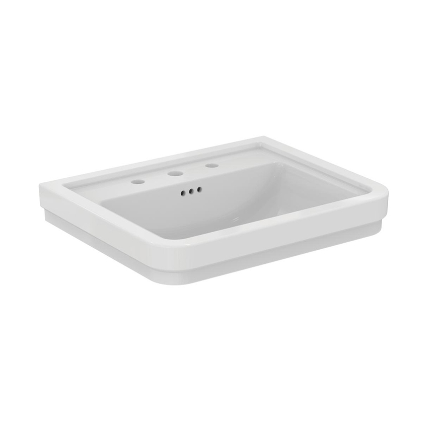 Immagine di Ideal Standard CALLA lavabo L.62 cm, 3 fori rubinetteria, con troppopieno, colore bianco finitura lucido E221801