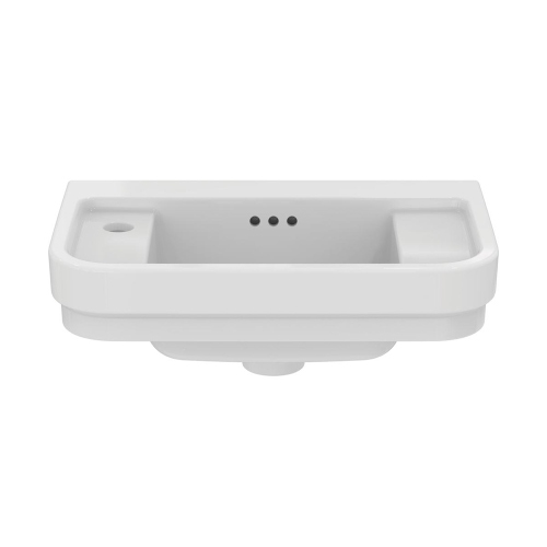 Immagine di Ideal Standard CALLA lavamani L.50 cm, con foro rubinetteria a sinistra, con troppopieno, colore bianco finitura lucido E223301