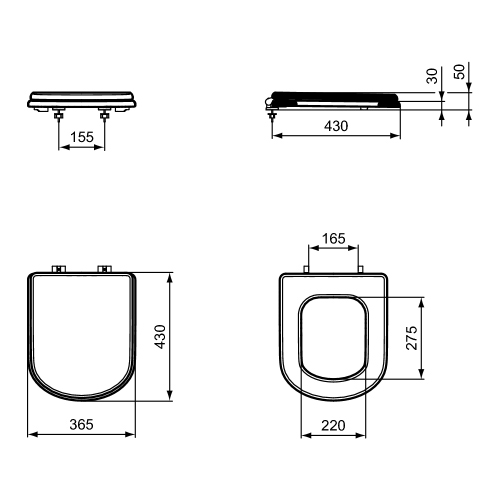 Immagine di Ideal Standard CALLA set sanitari a pavimento, vaso a filo parete, con sedile a discesa rallentata, bidet monoforo con troppopieno, colore bianco finitura lucido E222501+E222601+E251801